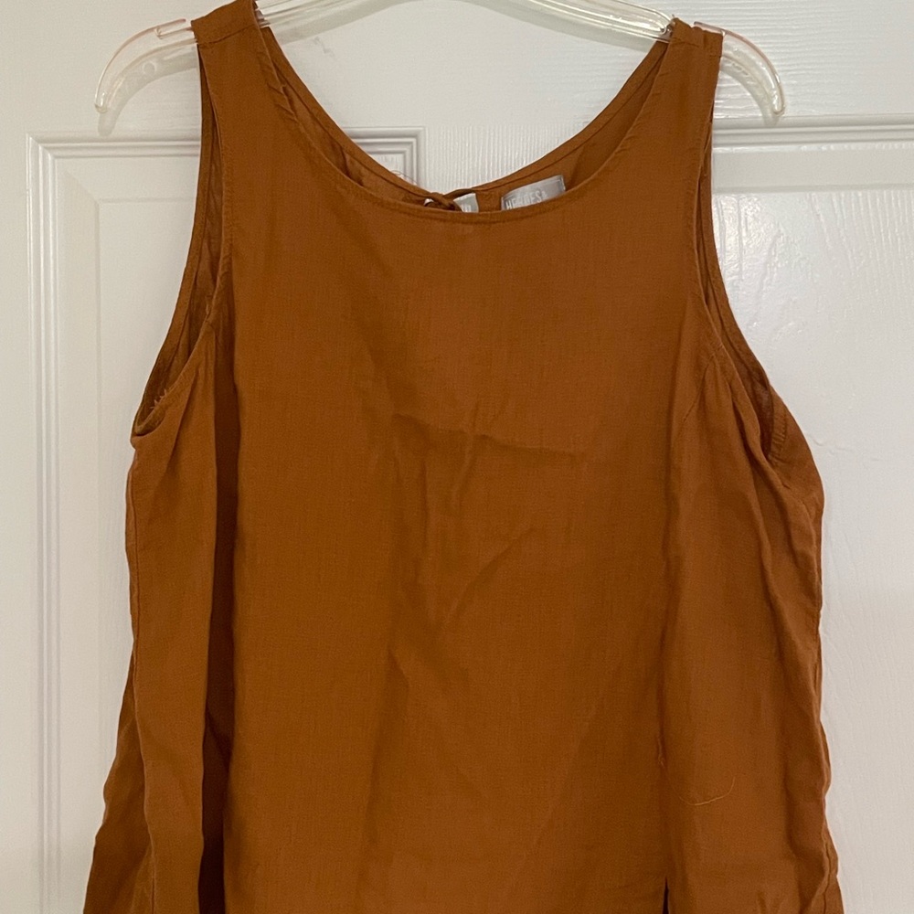 Dreamers Brown Sleeveless Relaxed Tank Top
